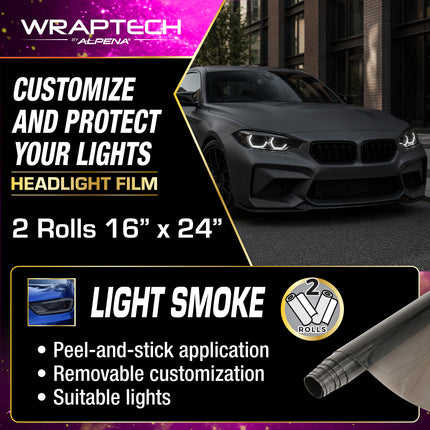 Automotive Headlight Tint, Light Smoke 16 in x 24 in 2PCS