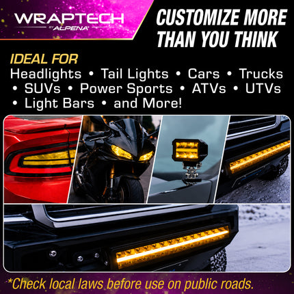 Automotive Headlight Tint, Yellow 16 in x 24 in 2PCS