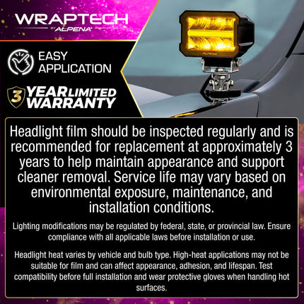 Automotive Headlight Tint, Yellow 16 in x 24 in 2PCS