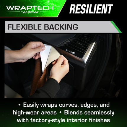 Automotive Interior Wrap, Wood Grain Pattern, 12 in × 36 in