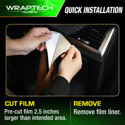 Automotive Interior Wrap, Wood Grain Pattern, 12 in × 36 in