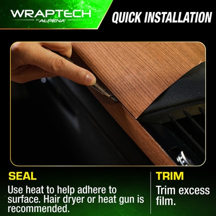 Automotive Interior Wrap, Wood Grain Pattern, 12 in × 36 in