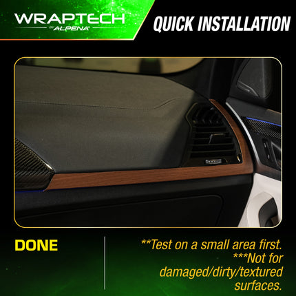 Automotive Interior Wrap, Wood Grain Pattern, 12 in × 36 in