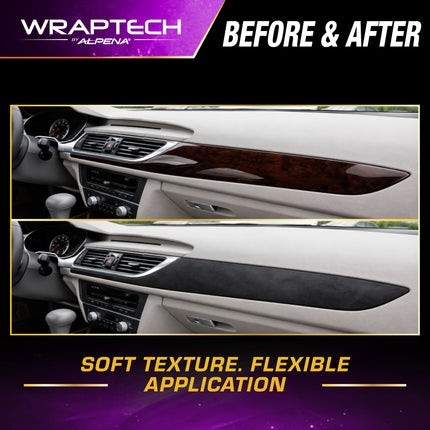 Automotive Interior Wrap, Suede Texture Black 12 in × 36 in