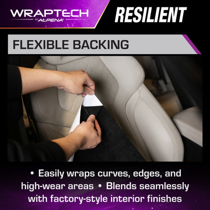 Automotive Interior Wrap, Suede Texture Black 12 in × 36 in