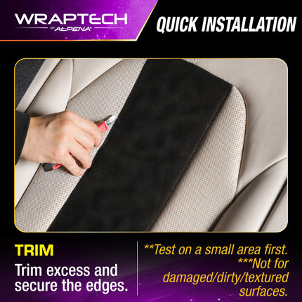 Automotive Interior Wrap, Suede Texture Black 12 in × 36 in