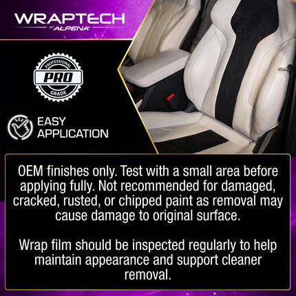 Automotive Interior Wrap, Suede Texture Black 12 in × 36 in