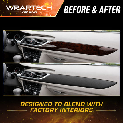 Automotive Interior Wrap, Leather Texture Black 12 in × 36 in