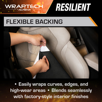 Automotive Interior Wrap, Leather Texture Black 12 in × 36 in