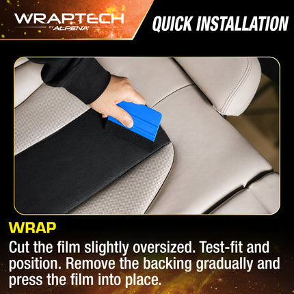 Automotive Interior Wrap, Leather Texture Black 12 in × 36 in