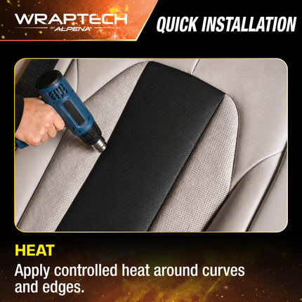 Automotive Interior Wrap, Leather Texture Black 12 in × 36 in