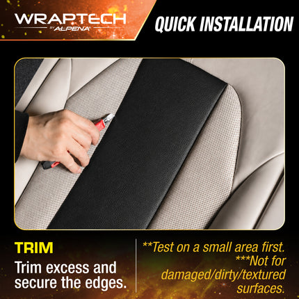 Automotive Interior Wrap, Leather Texture Black 12 in × 36 in