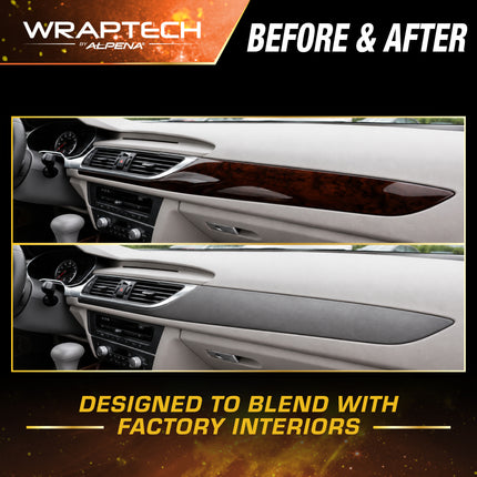 Automotive Interior Wrap, Leather Texture Gray 12 in × 36 in