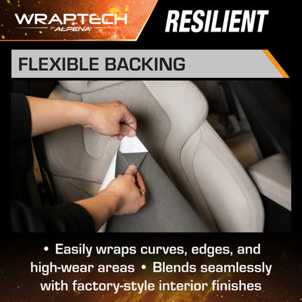 Automotive Interior Wrap, Leather Texture Gray 12 in × 36 in