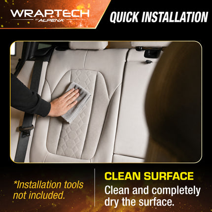 Automotive Interior Wrap, Leather Texture Gray 12 in × 36 in