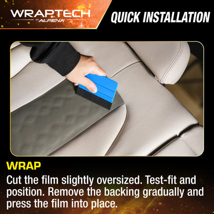 Automotive Interior Wrap, Leather Texture Gray 12 in × 36 in