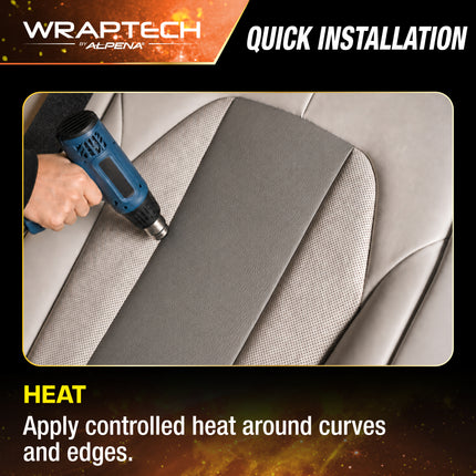 Automotive Interior Wrap, Leather Texture Gray 12 in × 36 in