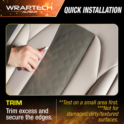 Automotive Interior Wrap, Leather Texture Gray 12 in × 36 in