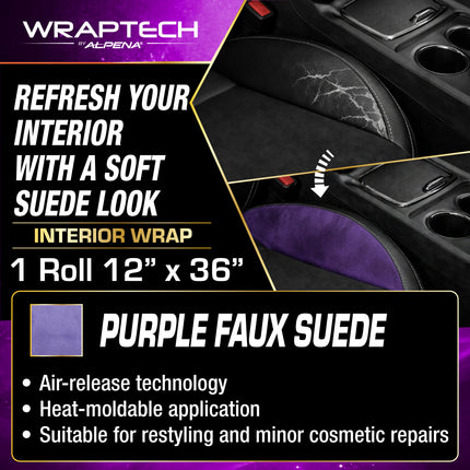 Automotive Interior Wrap, Suede Texture Purple 12 in × 36 in