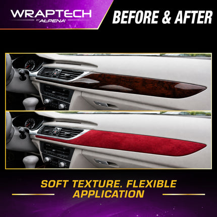 Automotive Interior Wrap, Suede Texture Red 12 in × 36 in