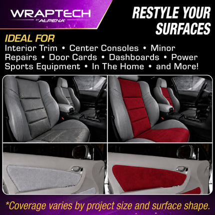 Automotive Interior Wrap, Suede Texture Red 12 in × 36 in