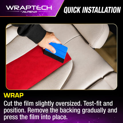 Automotive Interior Wrap, Suede Texture Red 12 in × 36 in