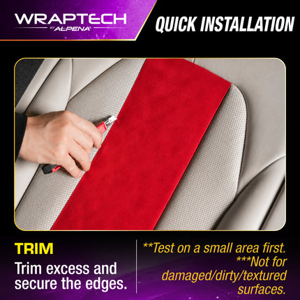 Automotive Interior Wrap, Suede Texture Red 12 in × 36 in