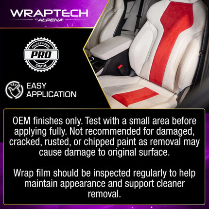 Automotive Interior Wrap, Suede Texture Red 12 in × 36 in