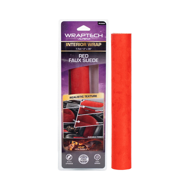 Automotive Interior Wrap, Suede Texture Red 12 in × 36 in