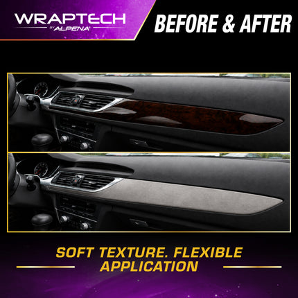 Automotive Interior Wrap, Suede Texture Gray 12 in × 36 in