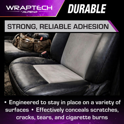 Automotive Interior Wrap, Suede Texture Gray 12 in × 36 in