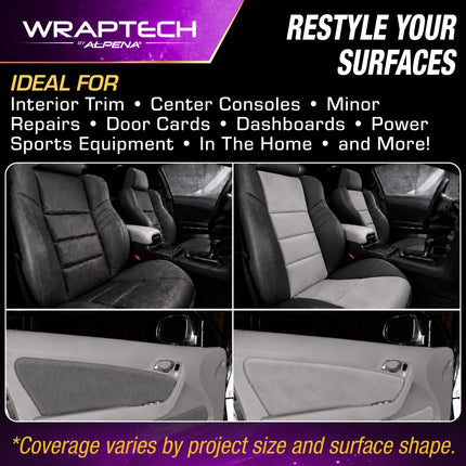 Automotive Interior Wrap, Suede Texture Gray 12 in × 36 in