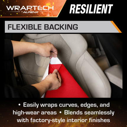 Automotive Interior Wrap, Leather Texture Red 12 in × 36 in