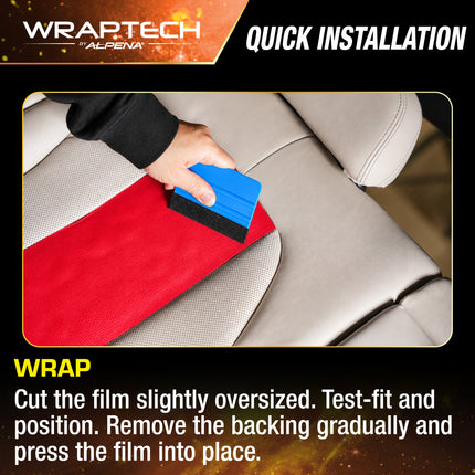 Automotive Interior Wrap, Leather Texture Red 12 in × 36 in