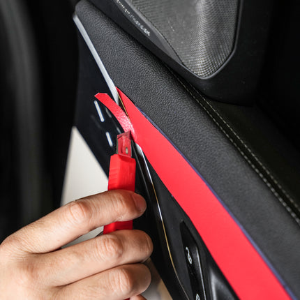Automotive Interior Wrap, Leather Texture Red 12 in × 36 in