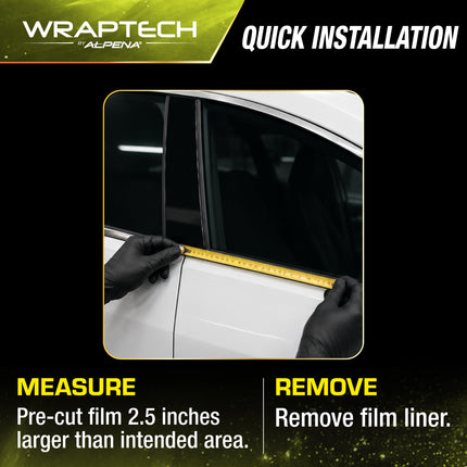 Automotive Chrome Delete Gloss Black Wrap, 2 in x 10 ft