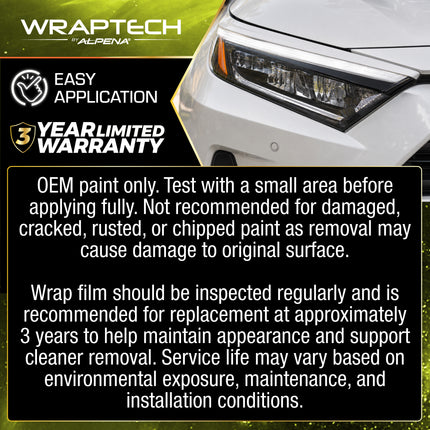 Automotive Chrome Delete Gloss Black Wrap, 2 in x 10 ft