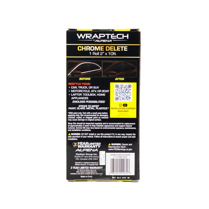 Automotive Chrome Delete Gloss Black Wrap, 2 in x 10 ft