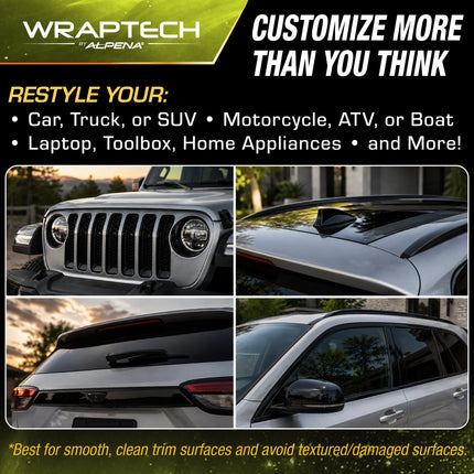 Automotive Chrome Delete Gloss Black Wrap, 4 in x 10 ft