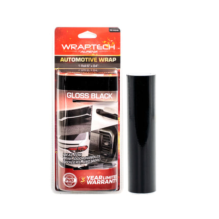 Automotive Exterior & Interior Wrap, Gloss Black 6 in × 84 in