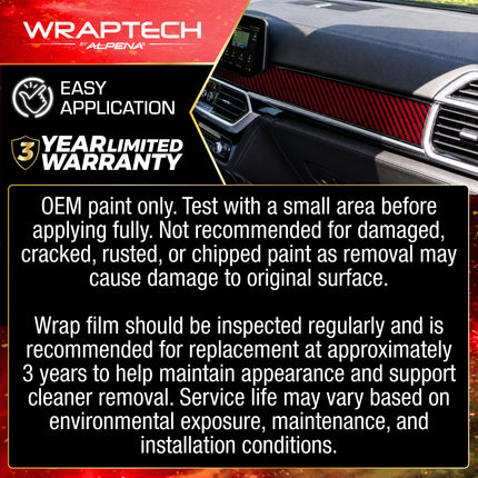 Automotive Exterior & Interior Wrap, Gloss Red Carbon 6 in × 84 in