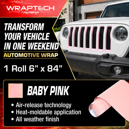 Automotive Exterior & Interior Wrap, Gloss Baby Pink  6 in × 84 in