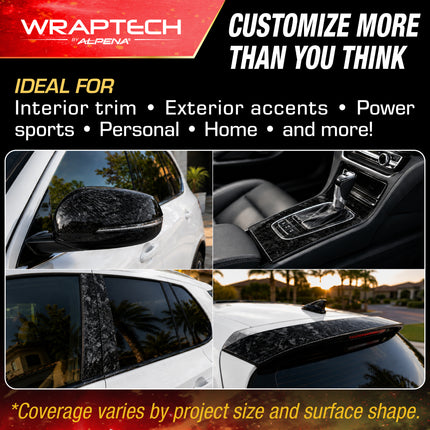 Automotive Exterior & Interior Wrap, Forged Black Carbon Fiber   20 in × 48 in