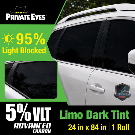 Private Eyes Advanced Carbon 5% VLT Window Tint Film - 24 in x 84 in