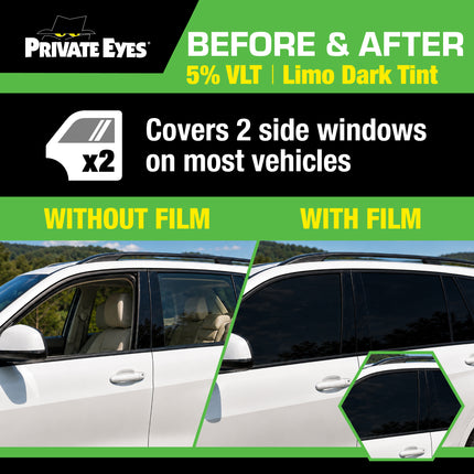 Private Eyes Advanced Carbon 5% VLT Window Tint Film - 24 in x 84 in