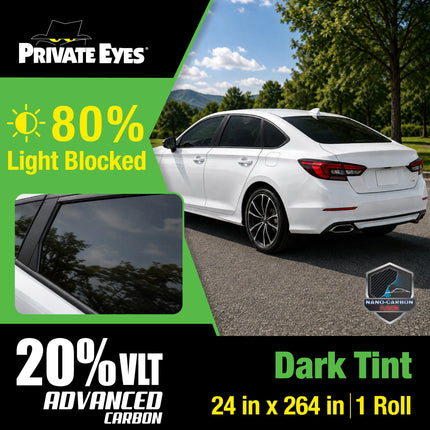 Private Eyes Advanced Carbon 20% VLT Full Car Window Tint Kit - 24 in x 264 in