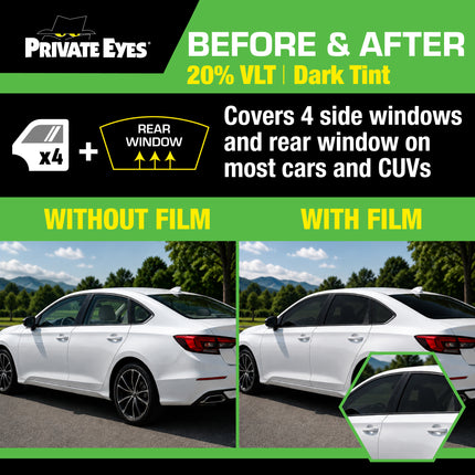 Private Eyes Advanced Carbon 20% VLT Full Car Window Tint Kit - 24 in x 264 in