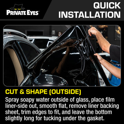 Private Eyes Dark Series 1% VLT Window Tint Film - 24 in x 84 in