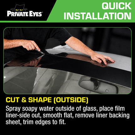 Private Eyes Advanced Carbon 5% VLT Windshield Strip Tint - 10 in x 6.5 ft