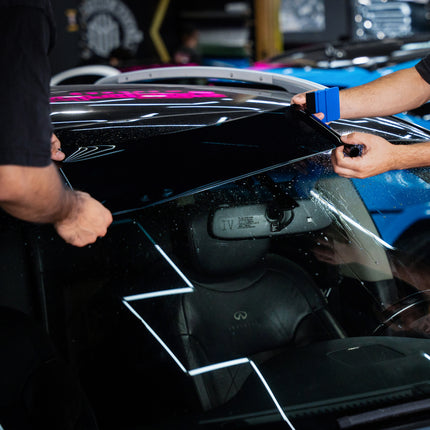 Private Eyes Advanced Carbon 20% VLT Windshield Strip Tint - 10 in x 6.5 ft